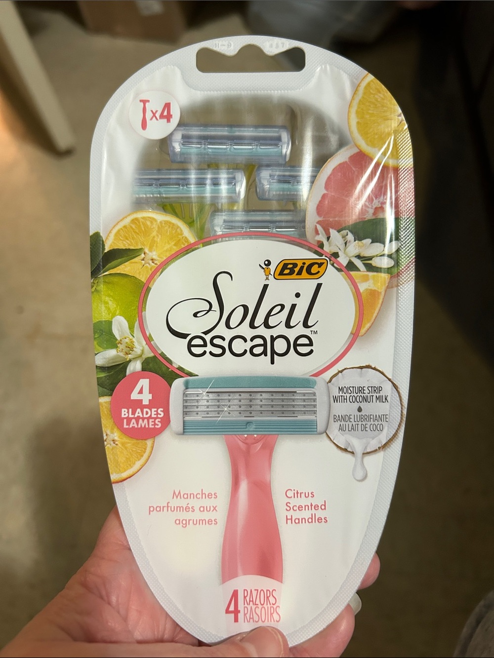 BIC Soleil Escape Women's 4-Blade Razor - Pink